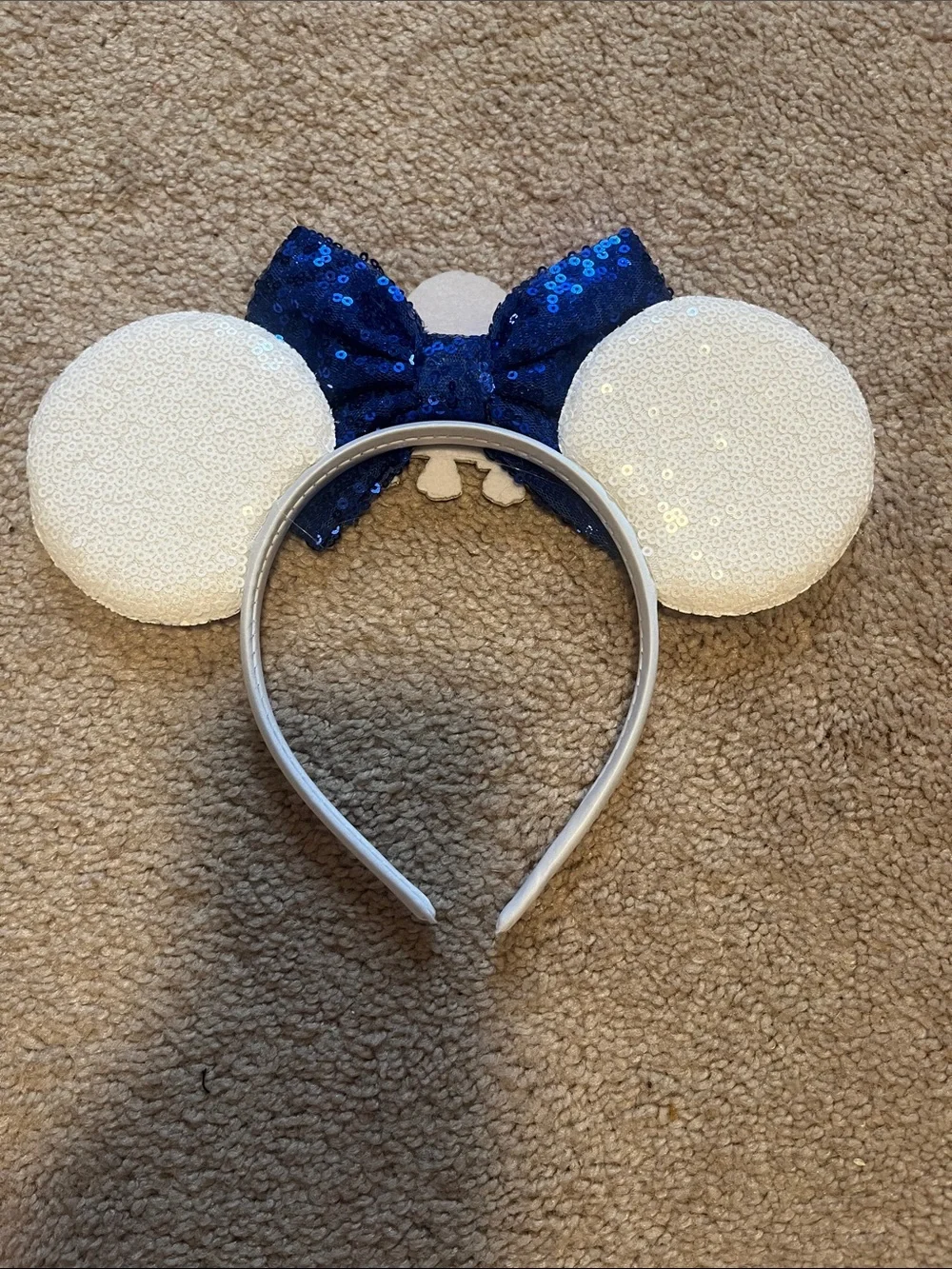 R2-D2 Sequin Mouse Ear Headband with Blue Bow